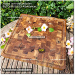 Cutting board BUTCHER BLOCK SQUARE 40x40x4cm +/-4.3kg talenan kayu jati Jepara